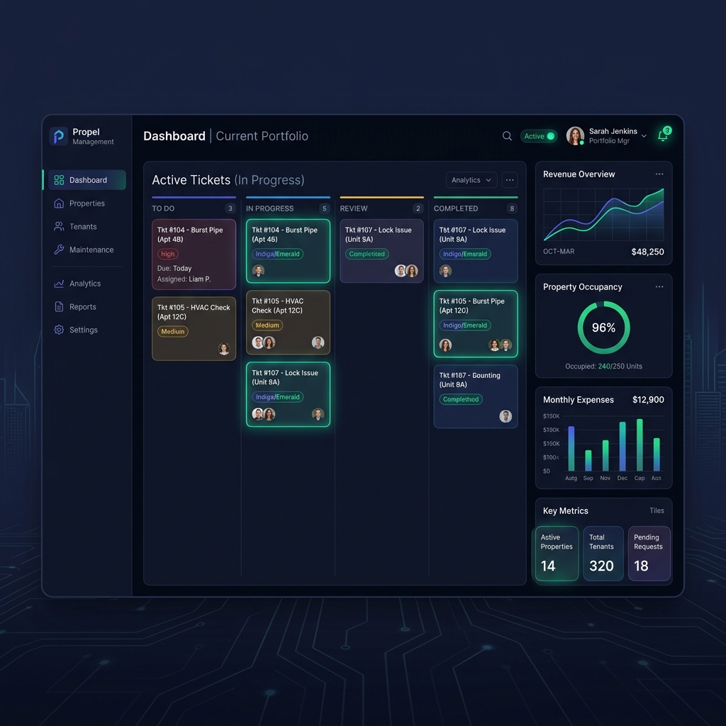 Property Manager Dashboard Mockup